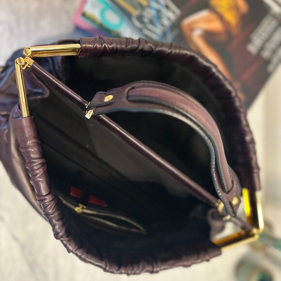 Valentino Petale Rose Leather Bag - Rare Burgundy Mint Condition - Picture 3 of 10